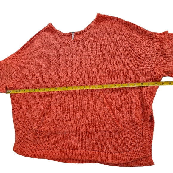 FREE PEOPLE "You Found Me " Orange Oversized Open Weave Dolman Sleeve Top XS - Picture 9 of 12